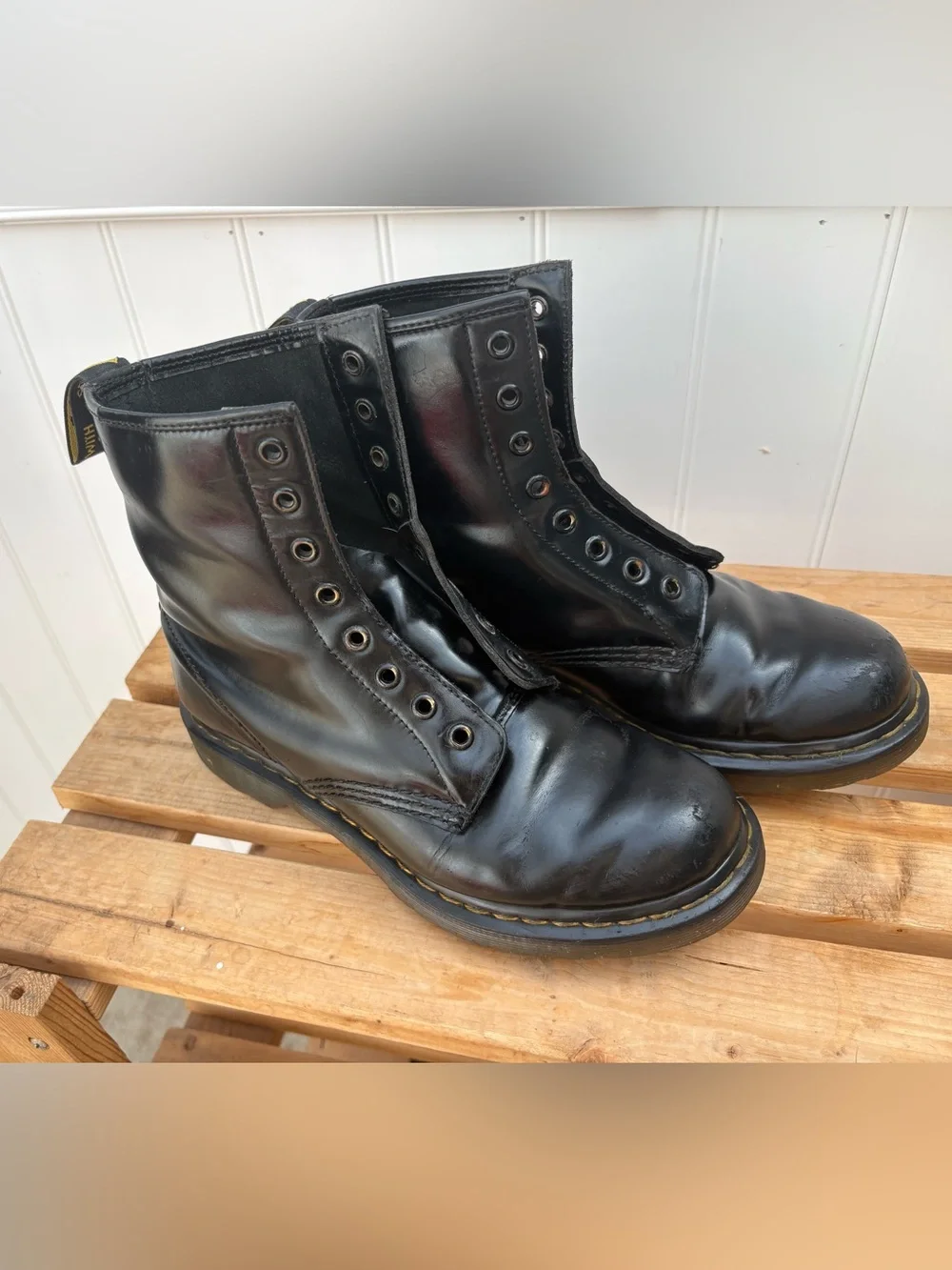 Dr. Martens Black Leather Lace-Up Combat Boots